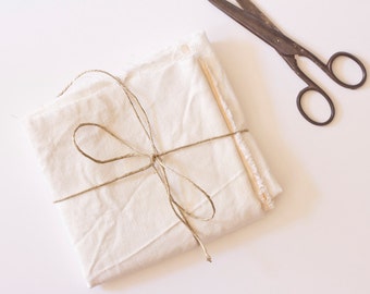 Organic Linen Fabric - Ivory Linen - Prewashed