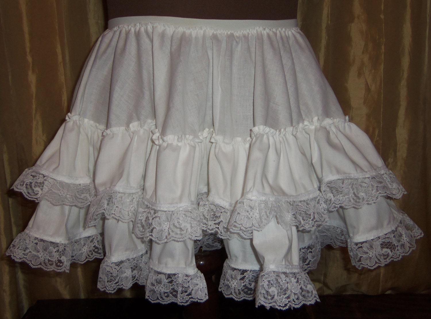 White Lace Under Skirt Petticoat Great for Pirate Rockabilly