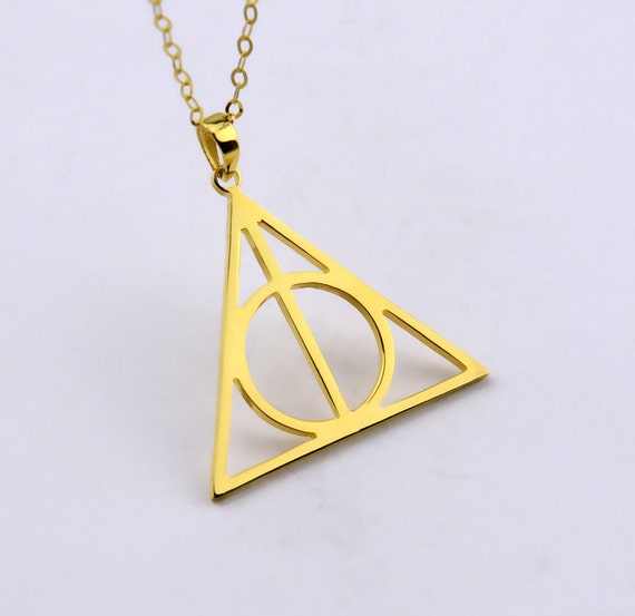 Gold Harry Potter Symbol NecklaceDeathly Hallows Inspired