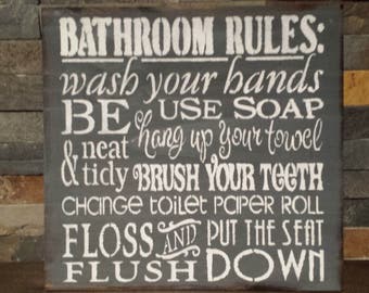 Bathroom Rules bathroom rules | etsy Bathroom Rules bathroom rules | etsy