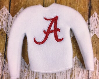 12" doll shirt / doll clothing / holiday clothing / dress up clothes / doll clothing / sweater / A /crimson /