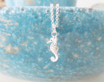Sterling silver seahorse necklace, seahorse necklace, silver necklace