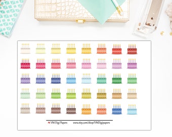 40% OFF SALE Birthday Cakes Stickers, Birthday Cakes Planner Stickers, Functional Planner Stickers – Will Fit Any Planner– 0944