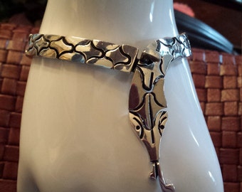 Sterling silver vintage snake bracelet