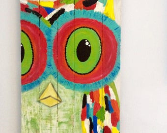 Abstract Owl Pallet Painting