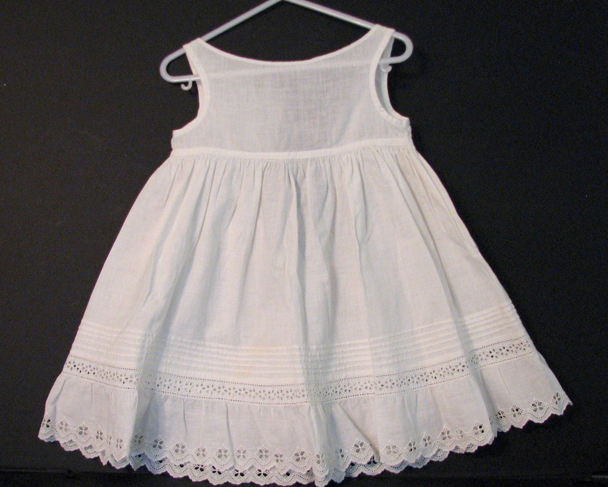 Antique Baby Slip Dress Eyelet Under Dress White