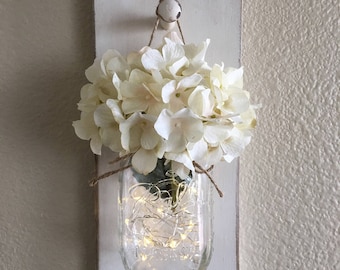Home Decor, Mason Jar Sconces, Mason Jar Decor, Farmhouse Wall Decor, Rustic Wall Decor, Home Decor, Farmhouse Living Room Decor, Sconce