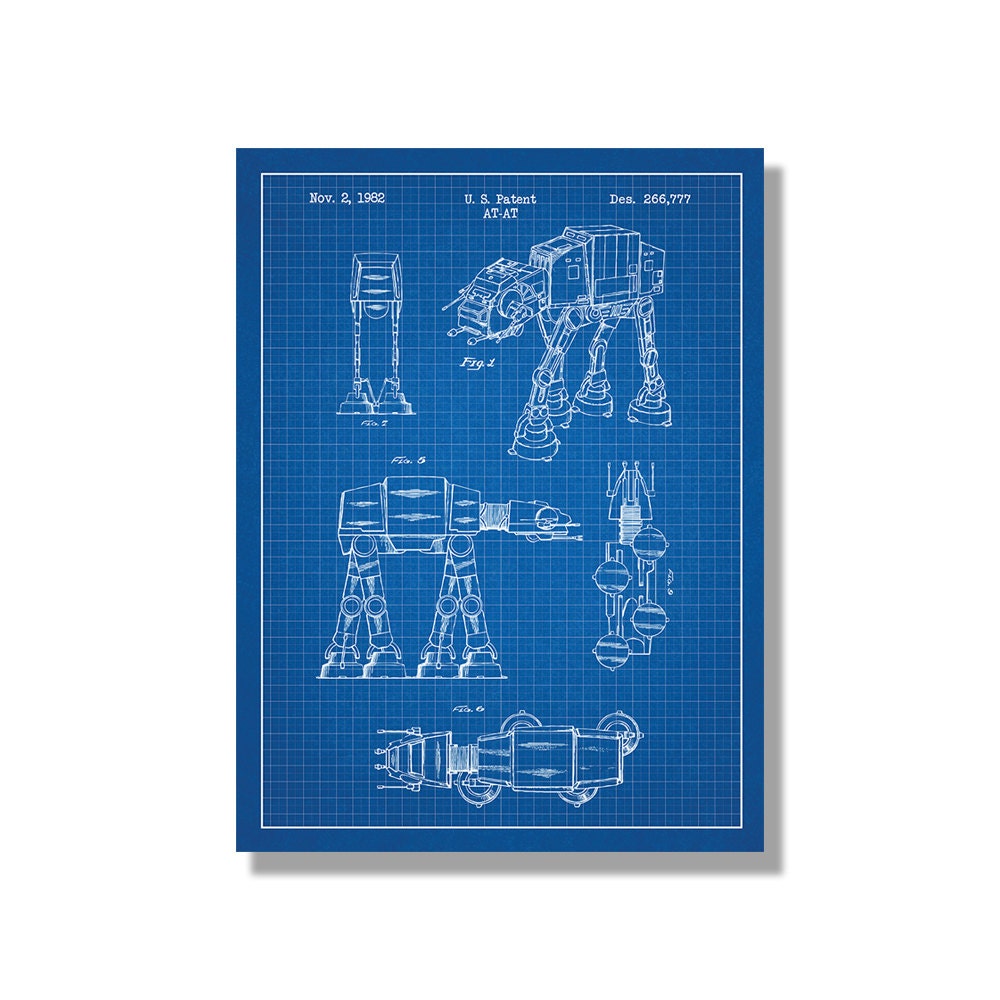 Star Wars AT-AT Screen Print ATAT Blueprint Patent Poster