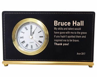 Gift to my Coach and my Mentor, Appreciation Gift to my Trainer, Thank you Custom Gift to my Instructor , Custom Desk Clock, LB022