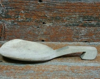 Antique Wood Butter Paddle, Curved Wood Butter Spoon, Rustic Kitchen Decor, Farmhouse Decor, Primitive Decor