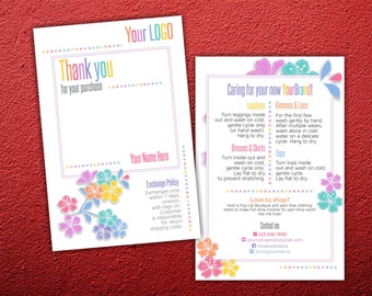 Thank You Card * Return Exchange Policy * Floral Design * Clothing Care * Home Office Approved Fonts & Colors