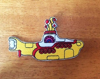 Retro The Beatles Yellow Submarine Sew or IRON ON PATCHES Retro Music Hipster Child Kid Embroidered Bag Hat Clothing Patch