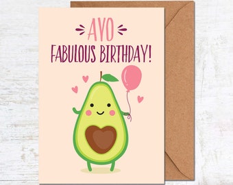 Avocado Birthday Card, Vegetarian Birthday Card, Birthday Card Funny, Birthday Card Boyfriend, Vegan Birthday Card, Birthday Card Girlfriend
