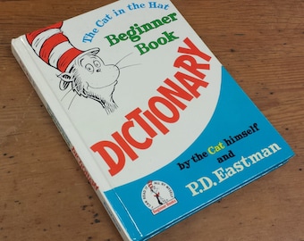 1964 The Cat in the Hat Beginner Book DICTIONARY, Dr. Seuss ~ Over sized Hardcover Book by Random House