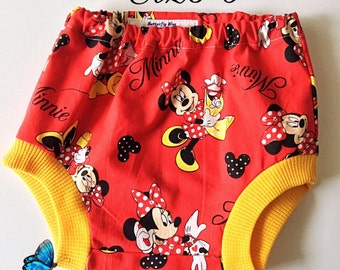 Diaper cover, nappy cover, size 0, 6-12 months, Minnie Mouse fabric, babies pants, baby clothing, gift for baby, Australian made, baby girl