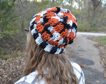 Orange Crochet Beanie