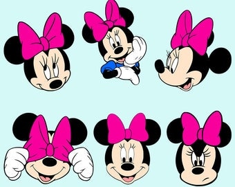 Minnie Mouse Head SVG DXF Clipart Vector Printable Cut File Minnie Mouse