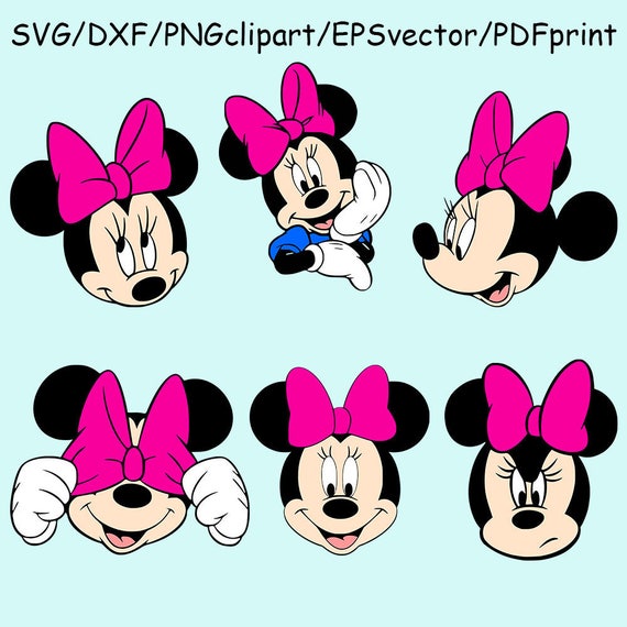 Download Minnie Mouse Head SVG DXF Clipart Vector Printable Cut File