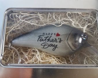 The Happy Father's Day Heart Fishing Lure, Fathers day gift, personalized with your message