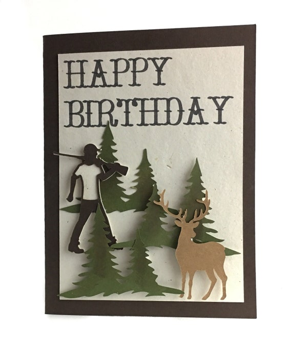 Items similar to Outdoors Man Handmade Birthday Card, Birthday Cards