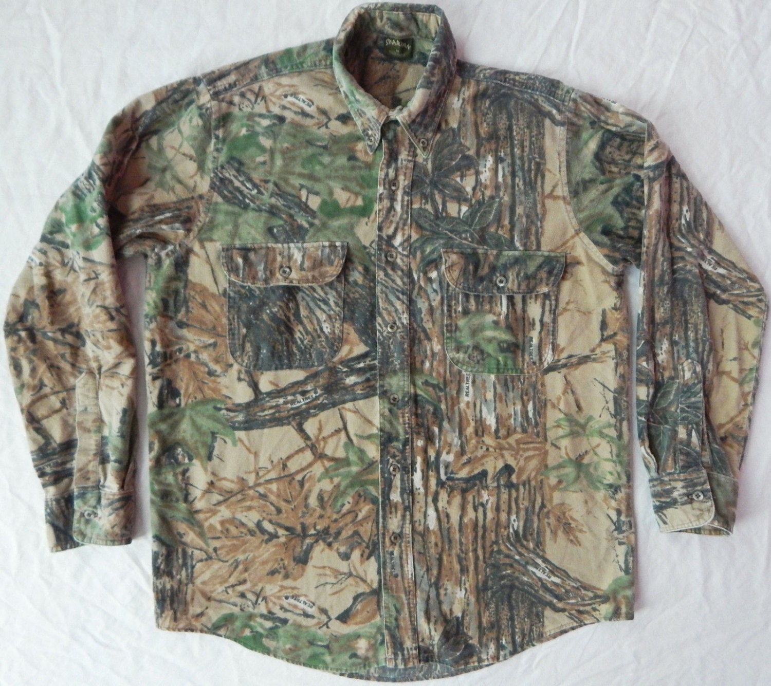 Spartan USA Real Tree Camo Camouflage Shirt by VintageGoldTreasure