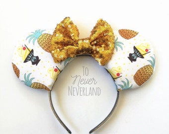 Dole Whip Ears, Adventureland Dole Whip Ears, Dole Whip Mickey Ears, Tiki Room Dole Whip Disney Inspired Ears, Ready to Ship Dole Whip Ears