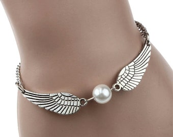 Angel Wings Bracelet - Harry Potter Snitch Bracelet - Harry Potter Jewelry - Harry Potter Bracelet