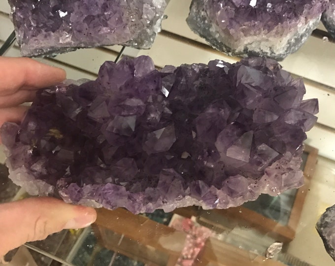 Amethyst Cluster 5" x 3" from Brazil Healing Crystals \ Reiki \ Healing Stone \ Crown Chakra \ Chakra \ Chakra Healing \ Amethyst Crystal