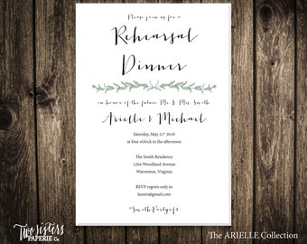 EUCALYPTUS REHEARSAL Dinner Invitation - ARIELLE Collection - Eucalyptus Design - Greenery Rehearsal Dinner