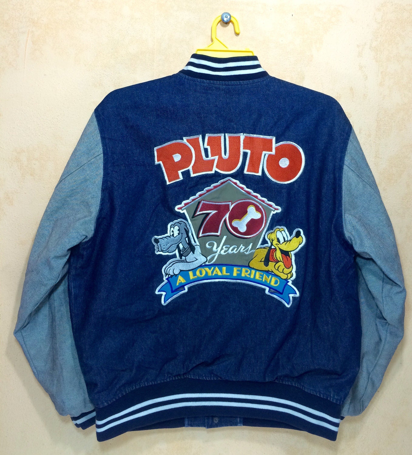 70 Years Pluto A Loyal Friend Disney Varsity Jacket