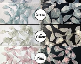 8pcs Double Sided Organza Fabric Dragonfly Wings Moths Butterfly Wings Craft Jewelry Making Findings Color Lingerie Bralette Sewing Project