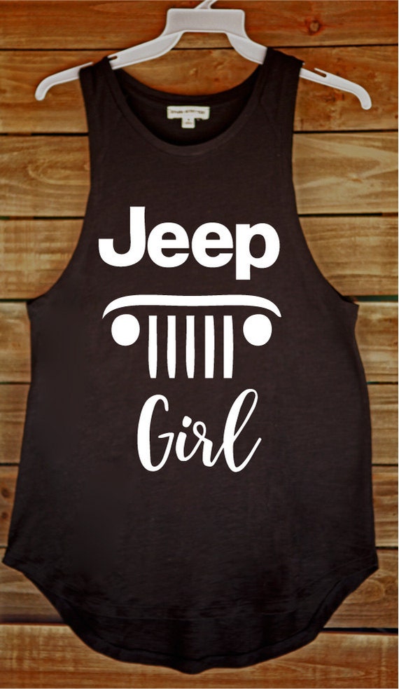 Jeep Girl Tank Top Tee Shirt Black