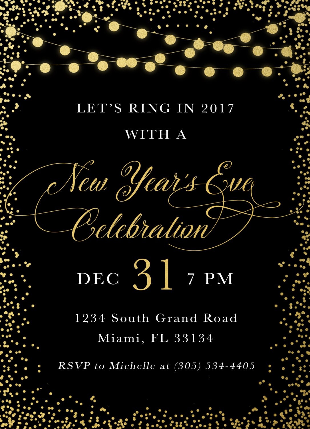  New Years Eve Invitation New Year s Eve Party Invitation 