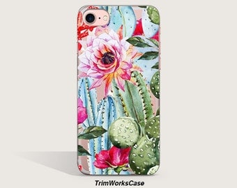 Cactus iPhone 7 Case, Clear Cactus iPhone 6s Plus Case, Clear iPhone Case iPhone Case Clear Samsung Galaxy S7 Edge Case, Gift for her