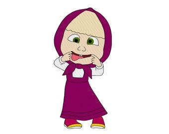 masha and the bear machine embroidery design, design for kids, fill embroidery design, instant download