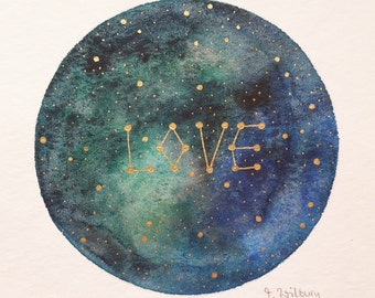 original mini painting "galactic love"