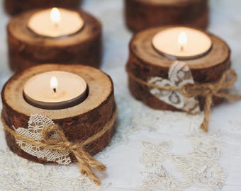 50 Set Rustic Candle Holders Valentine Table Decor Wood Tealight Woodland Wedding Eco 50 Set Rustic Candle Holders Valentine Table Decor Wood Tealight Woodland Wedding Eco