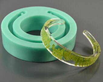 Bangle Silicone mold, bracelet mould for epoxy resin and polymer clay, 71 x 71 x 15 mm (inside dimension 60 mm) (2.8" x 0.15" x 2.36")