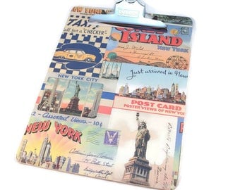 Decorative Clipboard, New York City, Postcards, Travel Theme, Office Decor, Teacher Gift, Vintage Style, Office Organization, Dorm Decor