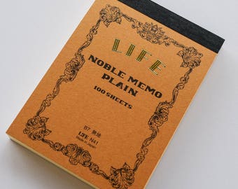 Mini B7 Refill LIFE Japan Noble Series Plain Memo Notebook Journal Archival Quality Paper Acid Free Handmade - Brown Book