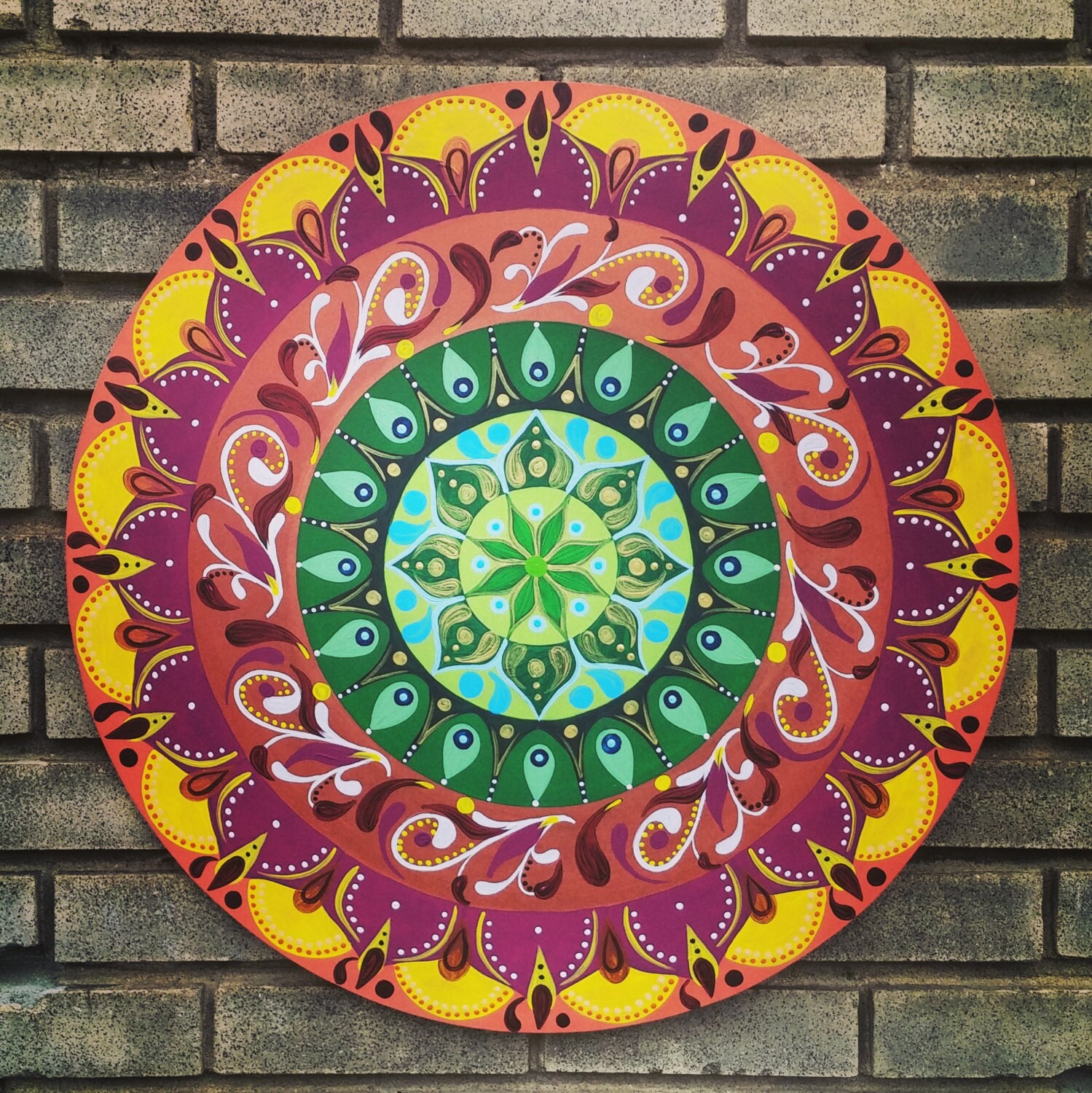 Sacred geometry Wall hanging Mandala art Acrylic Painting on