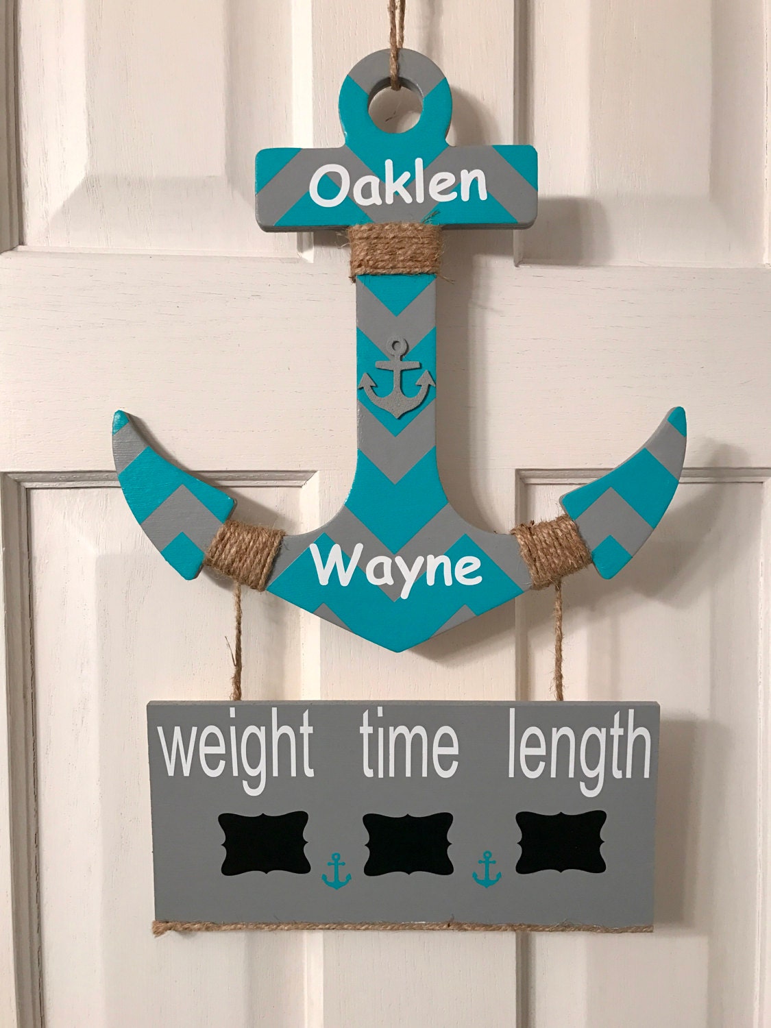It's a boy anchor baby hospital door hanger sign chevron