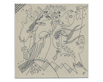 Hand drawing 20/20 cm (7.87/7.87 inches) original hand-drawn image