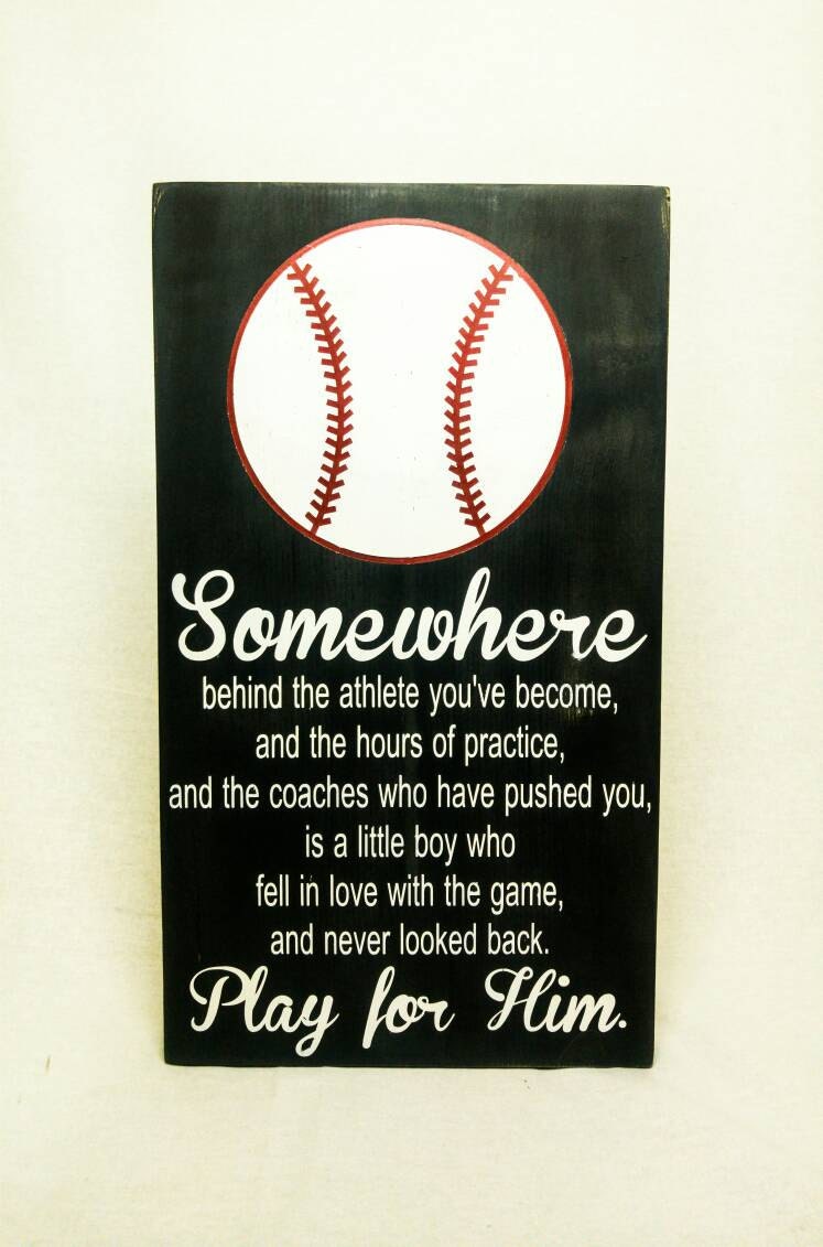 Play for Him Baseball Art Gift for Ball Player Unique