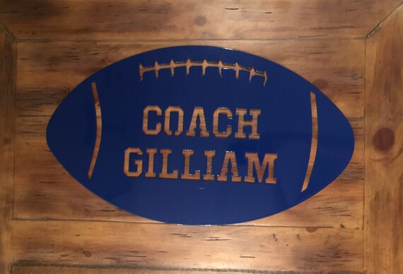 Personalized Football Sign Boys Room Decor Football Coach