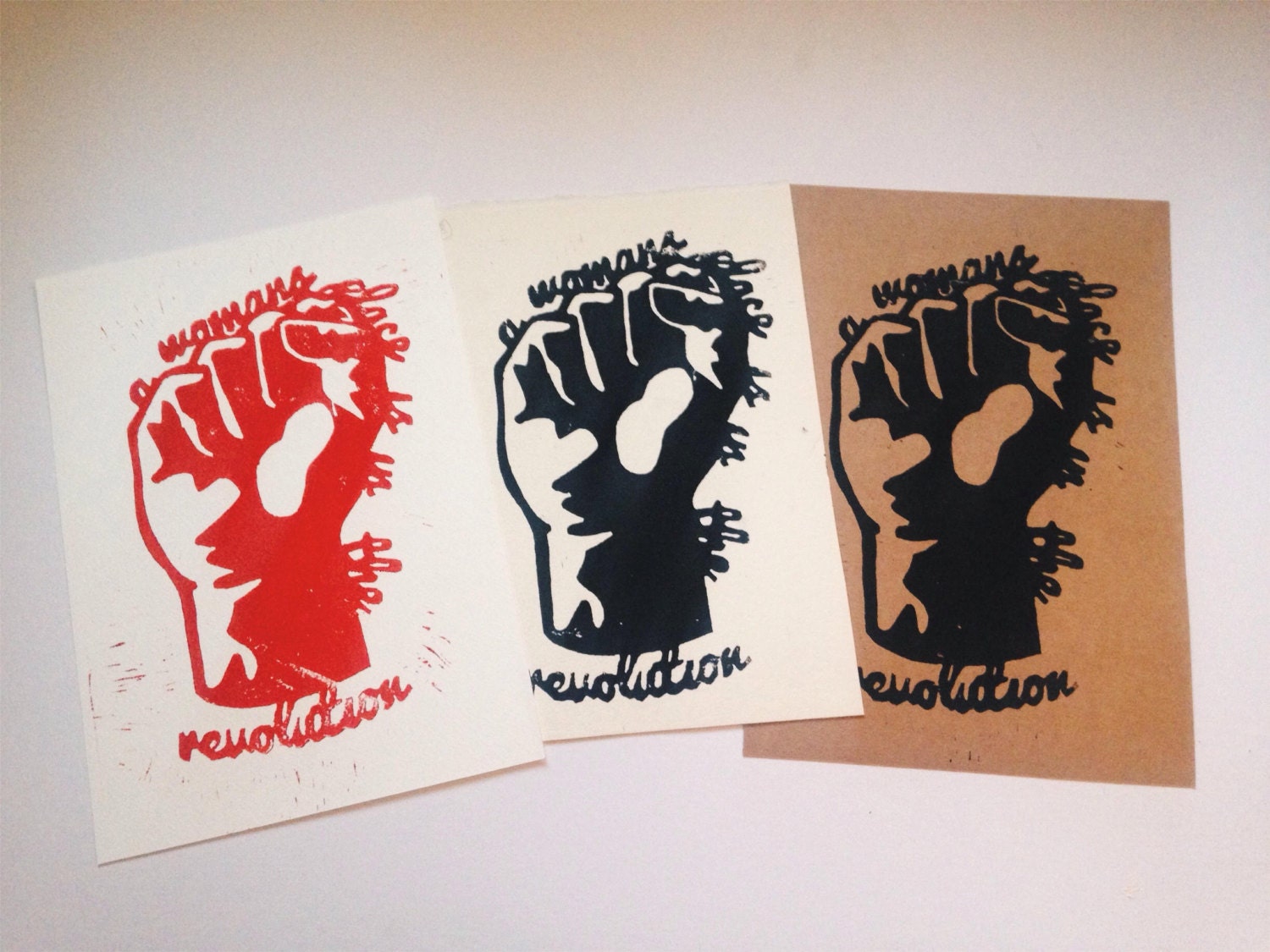 Feminist art print Feminist poster Lino cut Lino printing