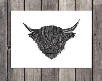 Cow Wall Art highland cow art | etsy Cow Wall Art highland cow art | etsy