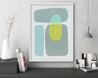 mid century modern art, mid century modern wall art, large art, printable art, instant download, large wall art, abstract art - "Pods No. 6"
