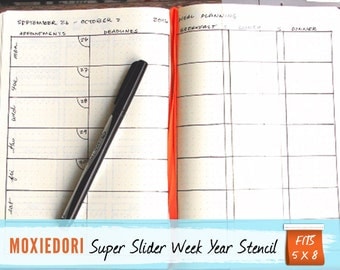 Super Slider Bullet Point Journal Stencil, Fits 5x8 journals such as Moleskine and Leuchtturm