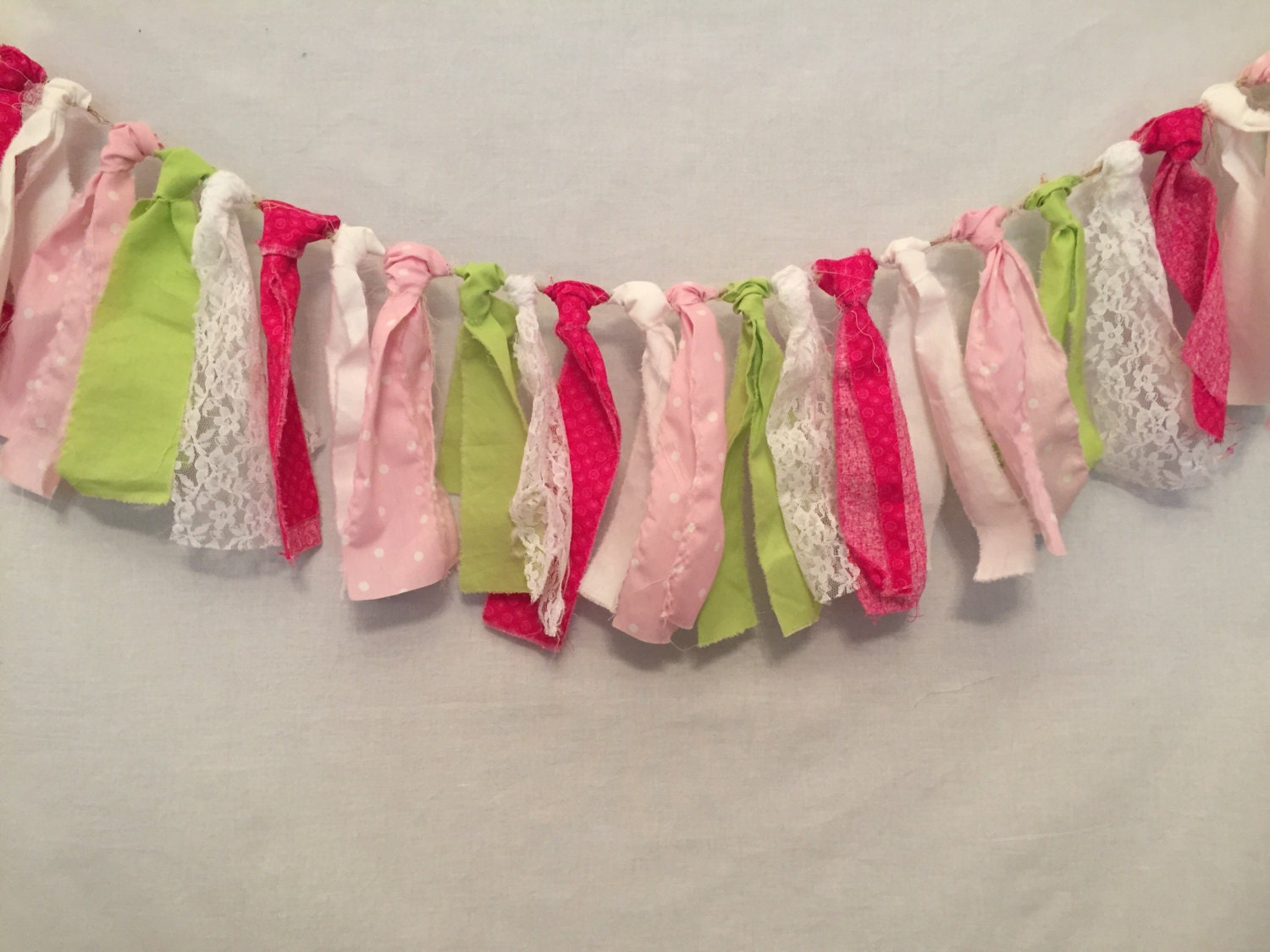 Fabric Bunting/Hot Pink Fabric Garland/Fabric Tassel